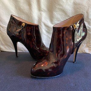 Giuseppe Zanotti-Patent Leather Leopard Ankle Boot